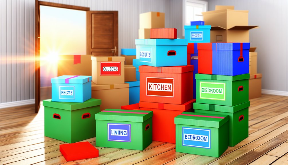 color coded box labeling system